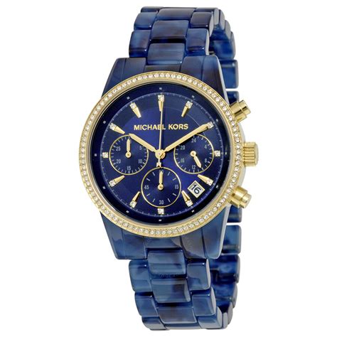 michael kors silver blue watch|michael kors navy blue watch.